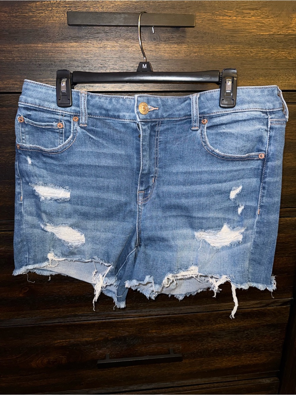 American Eagle Distressed Denim Shorts (Size 16)